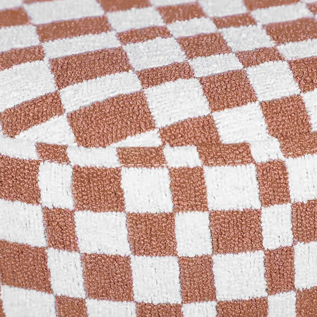 Claire Brown Checkered Boucle Stool