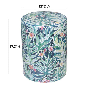 Taurus Ceramic Stool in Garden Print