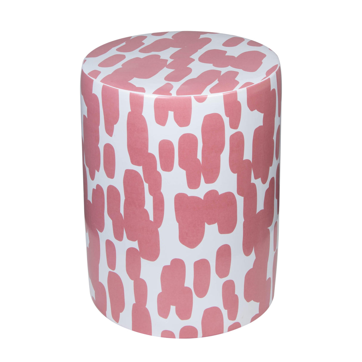 Taurus Ceramic Stool in Pink Strokes Print