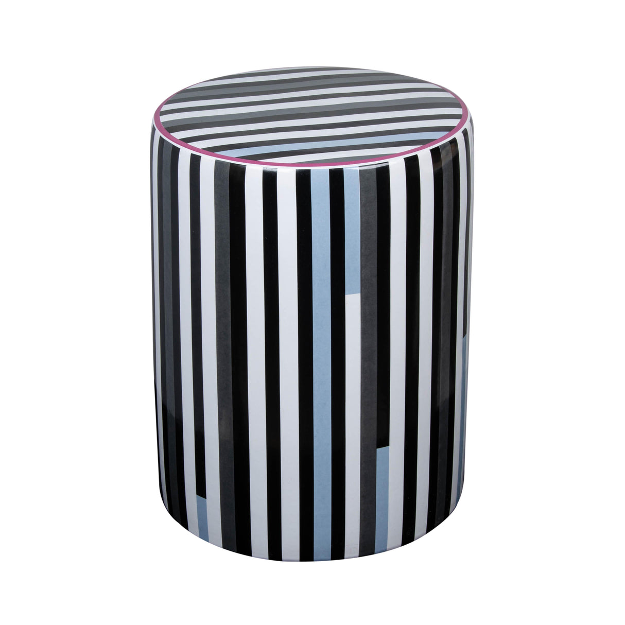 Taurus Ceramic Stool in Modern Stripes Print