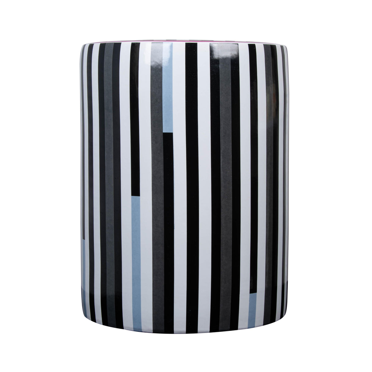 Taurus Ceramic Stool in Modern Stripes Print