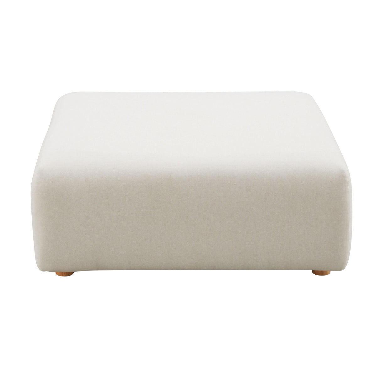 Hangover Cream Linen Ottoman