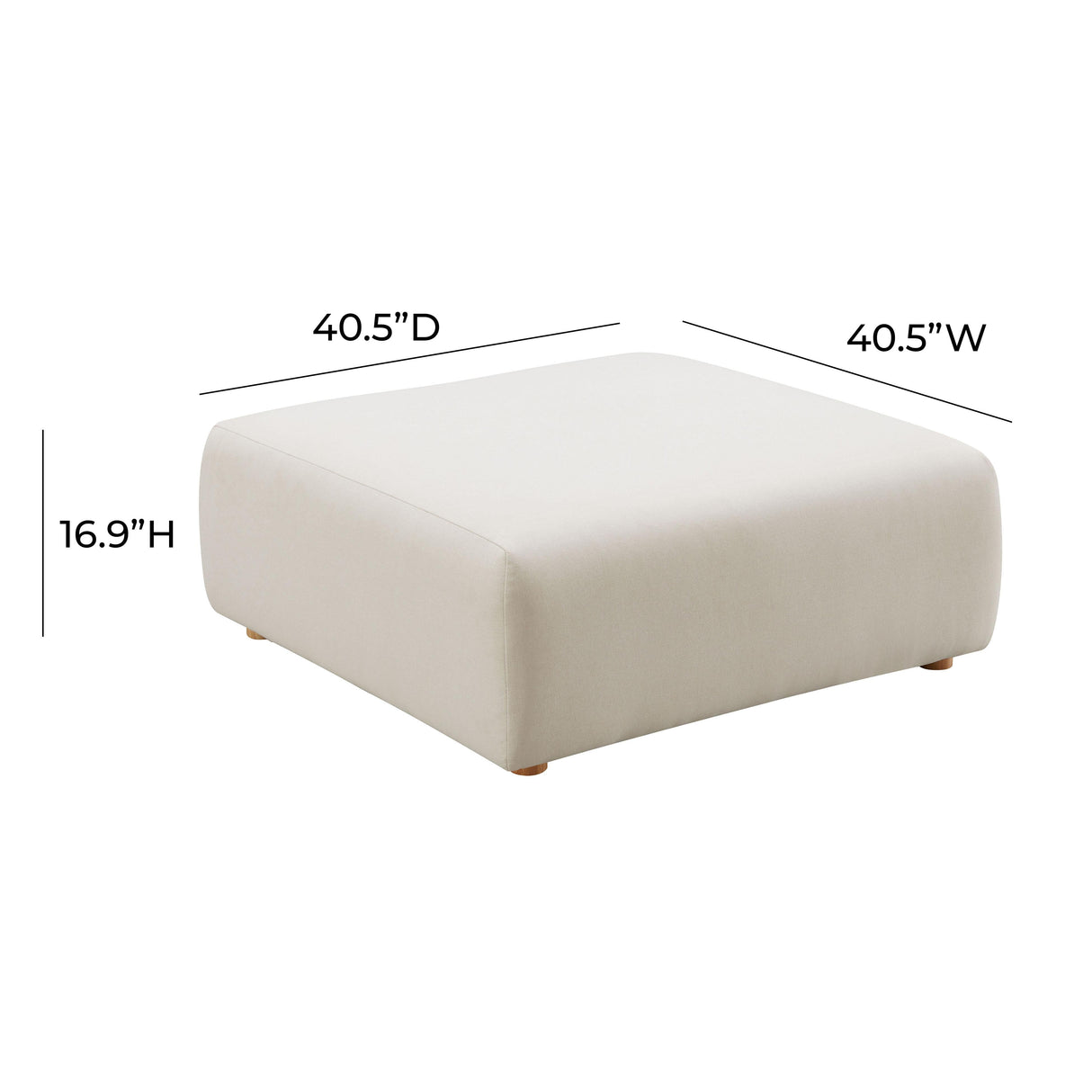 Hangover Cream Linen Ottoman