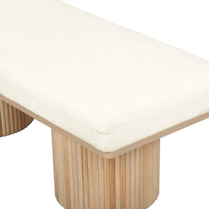 Sagano White Dyed-Yarn Bench