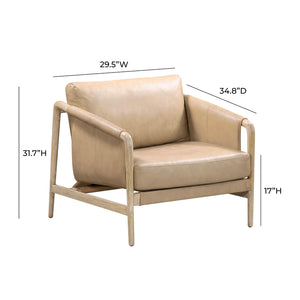 "Chakka Tan Genuine Leather Accent Chair "