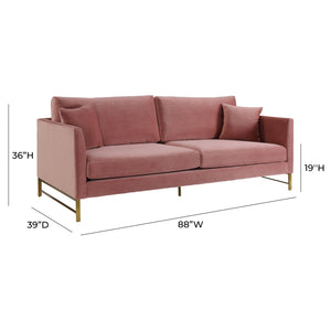 Massi Rose Velvet Sofa