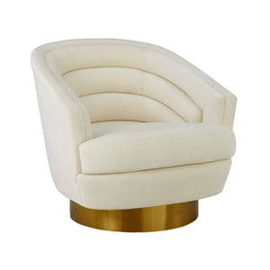 Canyon Cream Velvet Swivel Chair