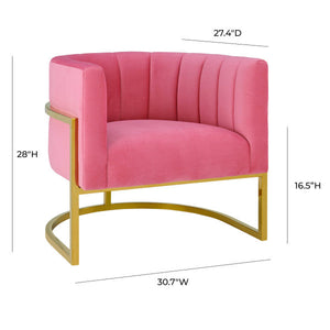 Magnolia Rose Pink Velvet Chair