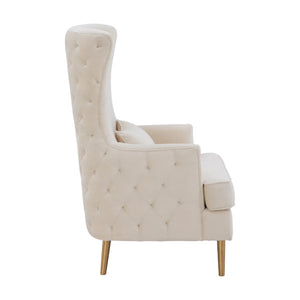 Alina Cream Tall Tufted Back Chair