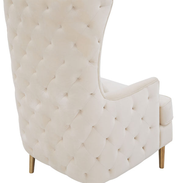 Alina Cream Tall Tufted Back Chair