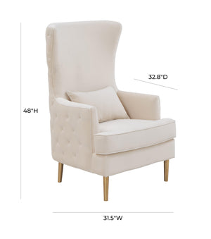 Alina Cream Tall Tufted Back Chair