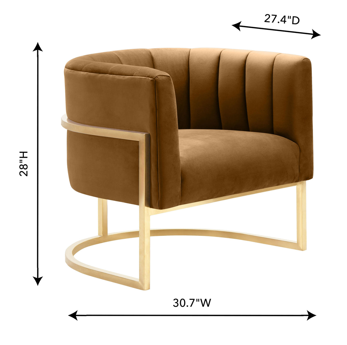 Magnolia Cognac Velvet Chair