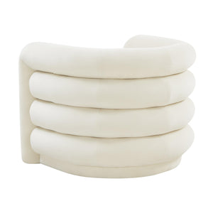 Curves Cream Velvet Lounge Chair