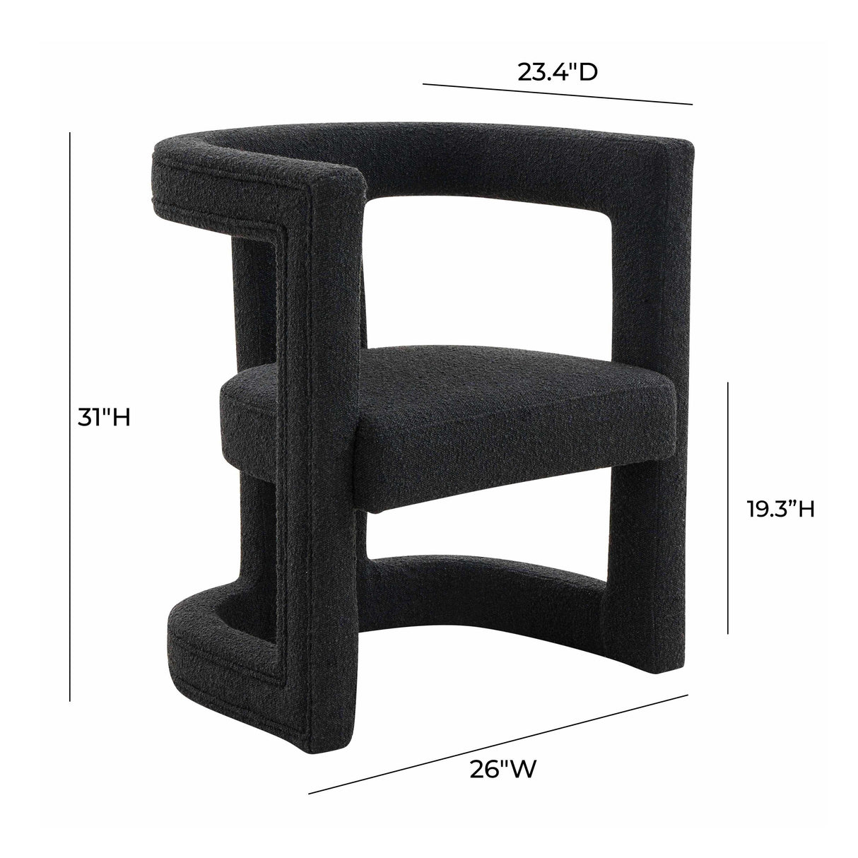 Ada Black Boucle Chair