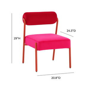 Jolene Hot Pink Velvet Accent Chair