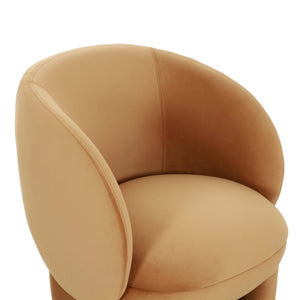 Kiki Cognac Velvet Accent Chair