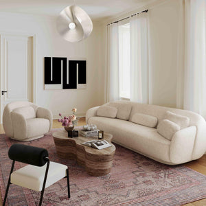 Misty Cream Boucle Sofa Set