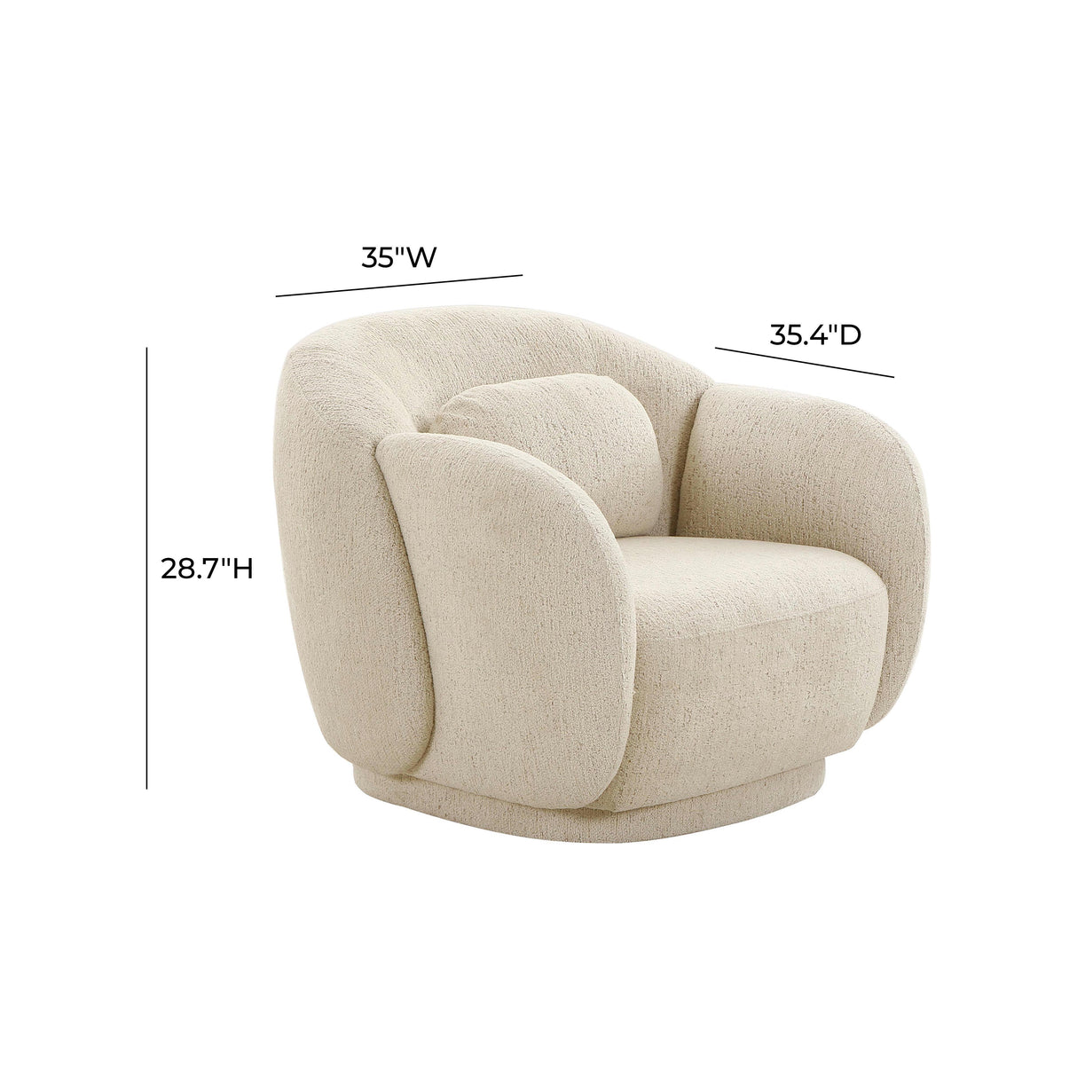 Misty Cream Boucle Accent Chair