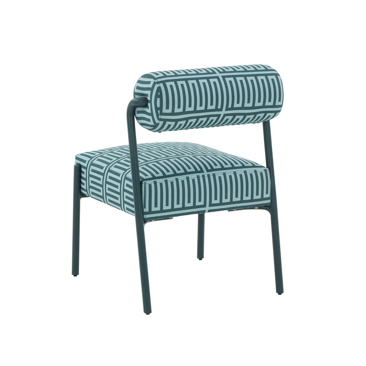 Jolene Green Patterned Linen Accent Chair