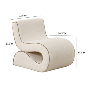 "Senna Cream Basketweave Accent Chair "