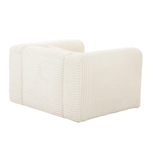 Tarra Fluffy Oversized Cream Corduroy Armchair