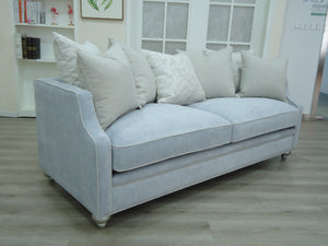 Wood Frame Upholstered Silver Loveseat