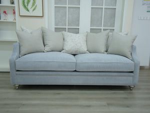 Wood Frame Upholstered Silver Sofa