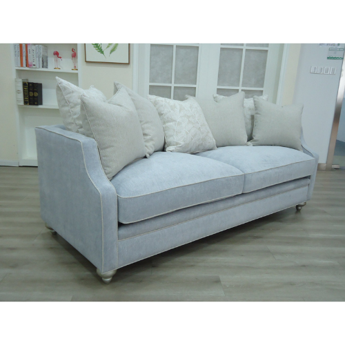 Wood Frame Upholstered Silver Loveseat