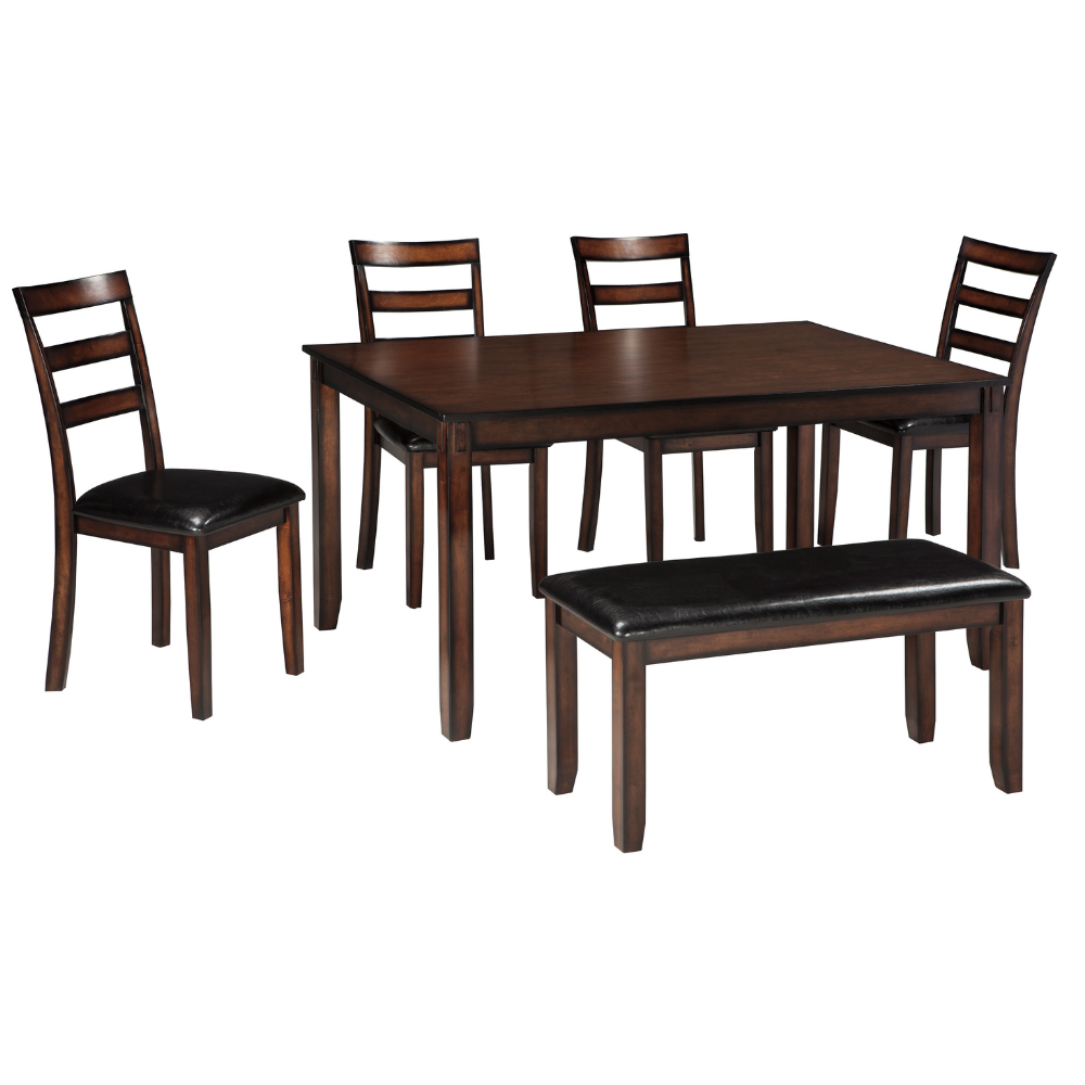 Coviar Dining Table and Chairs with Bench (Set of 6)