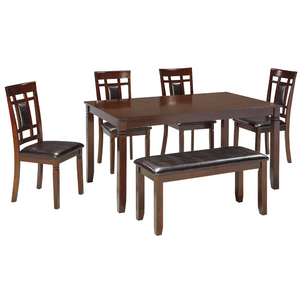 Bennox Dining Table and Chairs with Bench (Set of 6)