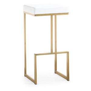 Ferrara White Gold Steel Barstool