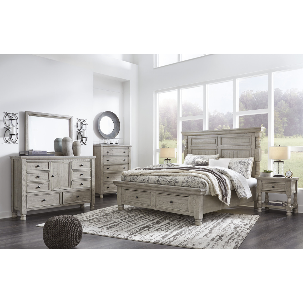 Harrastone King Bedroom Set No Chest