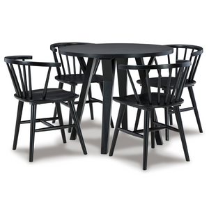 Grannen Black Dining Set (4 Chairs)