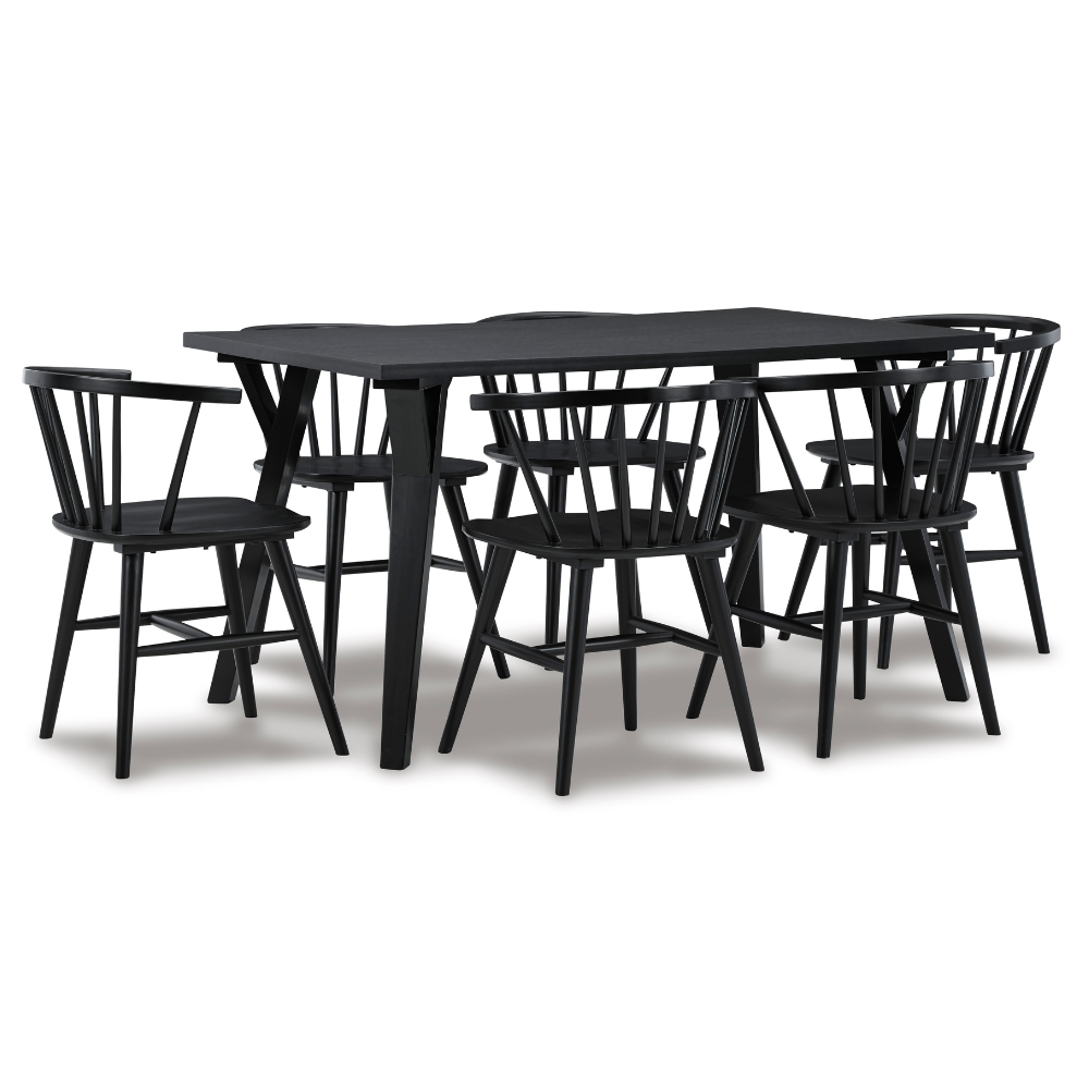 Grannen Black Dining Set (6 Chairs)