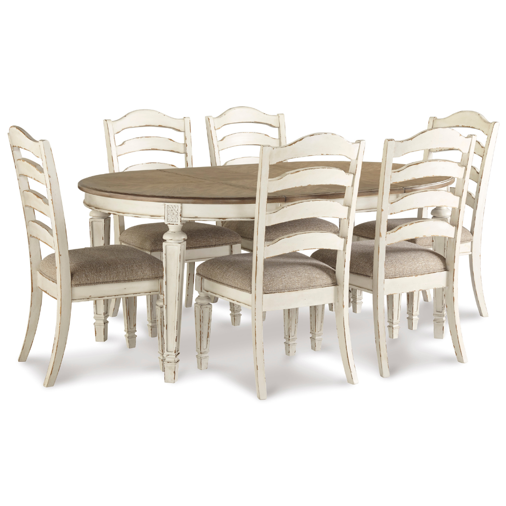 Realyn 7 Pieces Oval Dining Room Extension Table