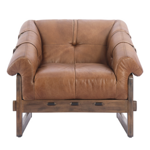 Bellos Accent Chair Open Road Brown Leather