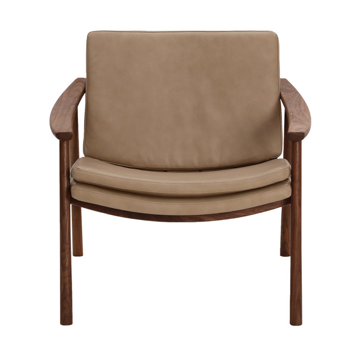 Harlowe Leather Lounge Chair Soft Brown