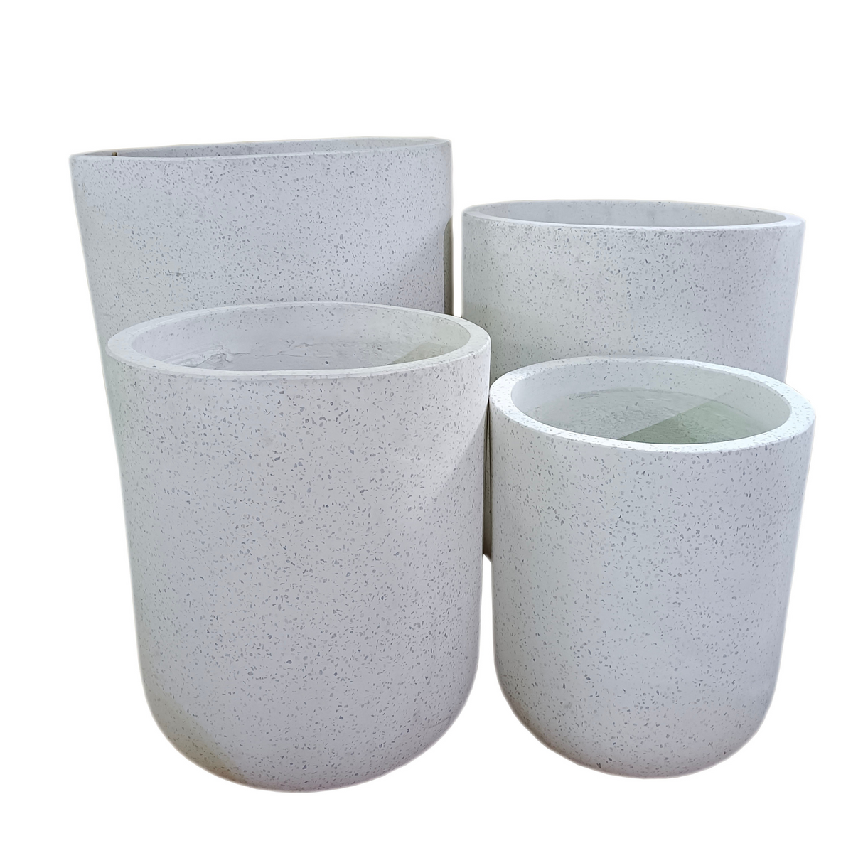 White Terrazzo Indoor/Outdoor Plant Pot By Roots 55W*55D*65H.