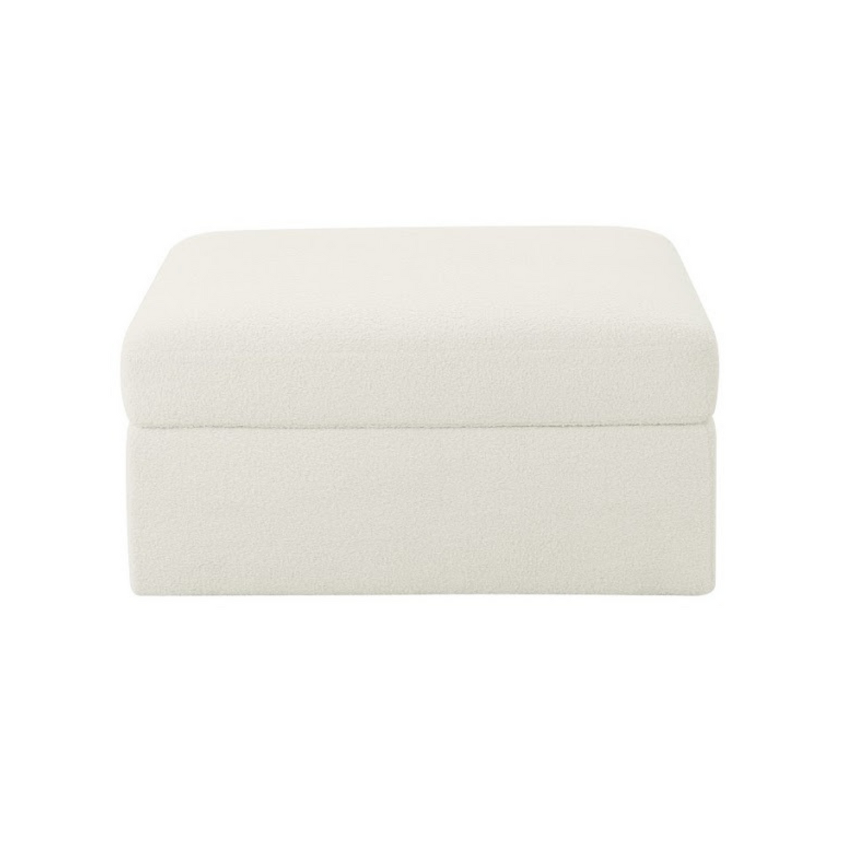 Teddy white boucle ottoman