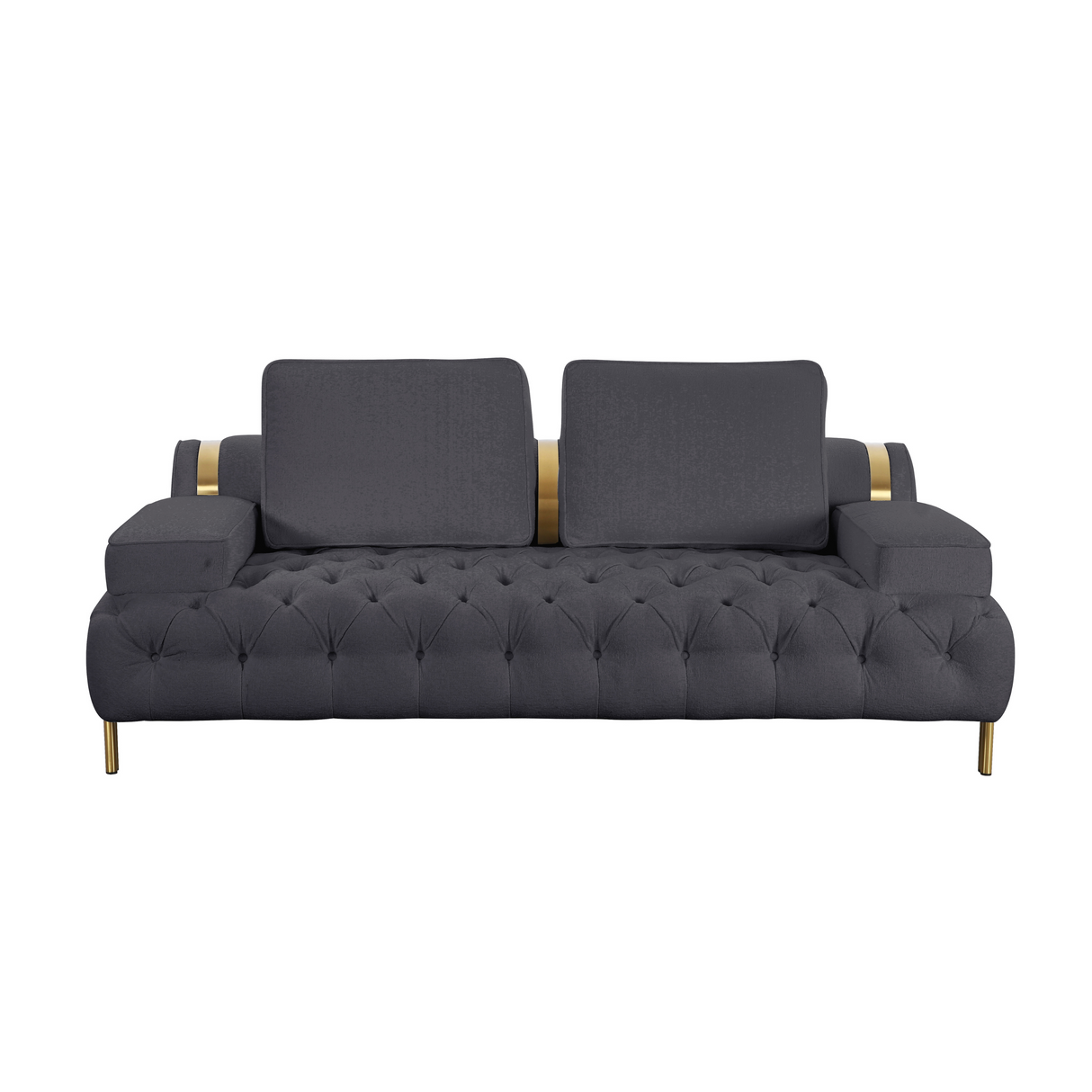 Tufting Dark Grey Loveseat