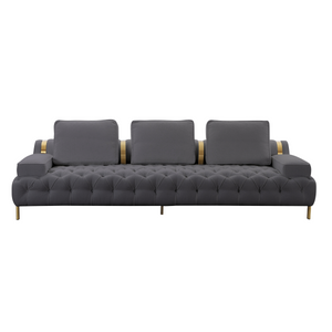 Tufting Dark Grey 4 Seater Sofa