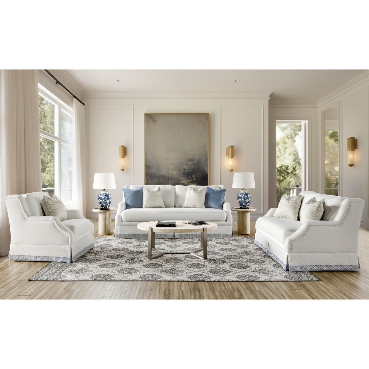 Copacabana White Sofa Set