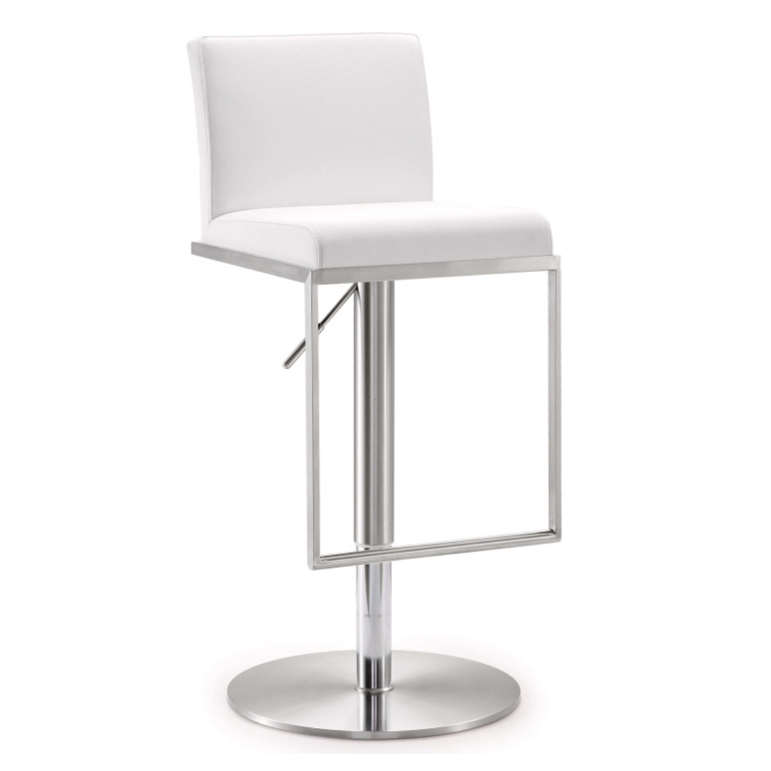 Amalfi White Steel Adjustable Barstool