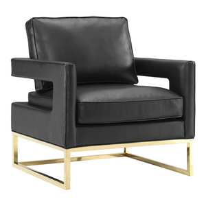 Avery Black Leather Chair