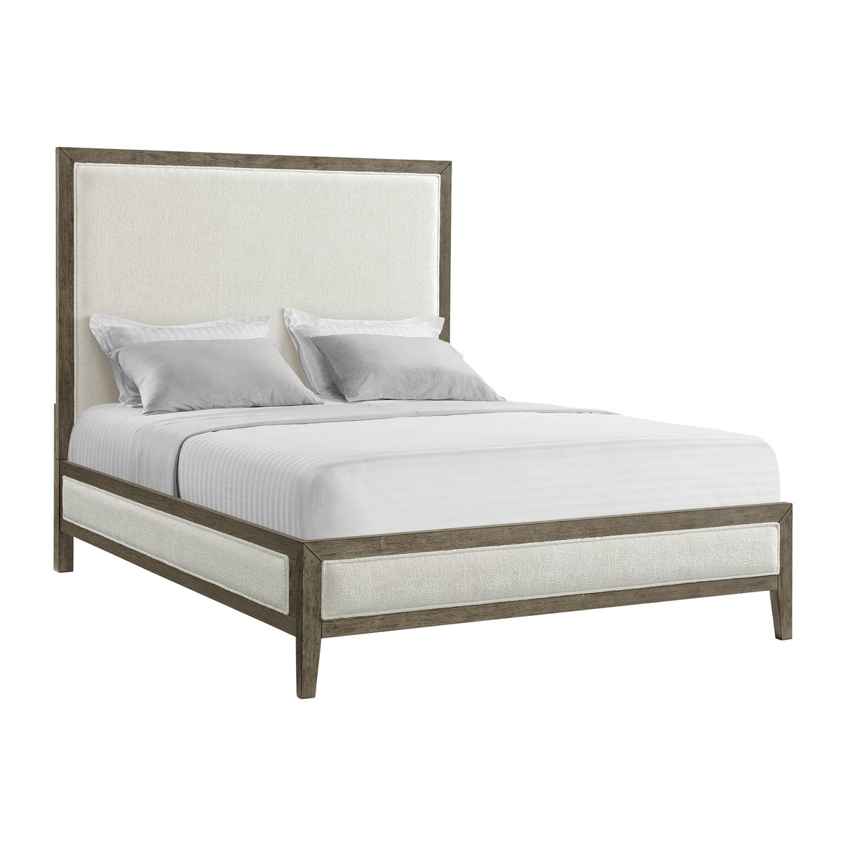 Versailles Contemporary White Bouclé Bed