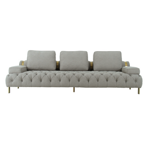 Tufting Grey 4 Seater Sofa