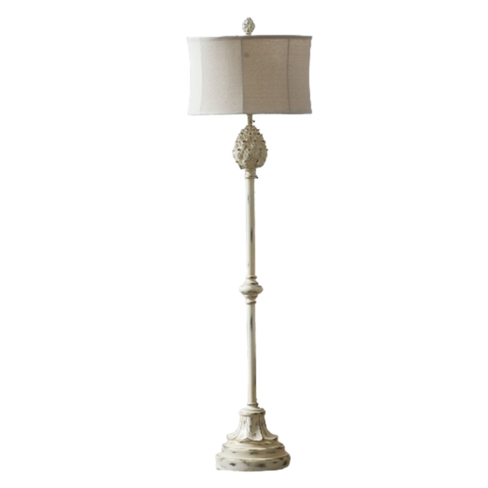 Resin White Wash Finish Floor Lamp