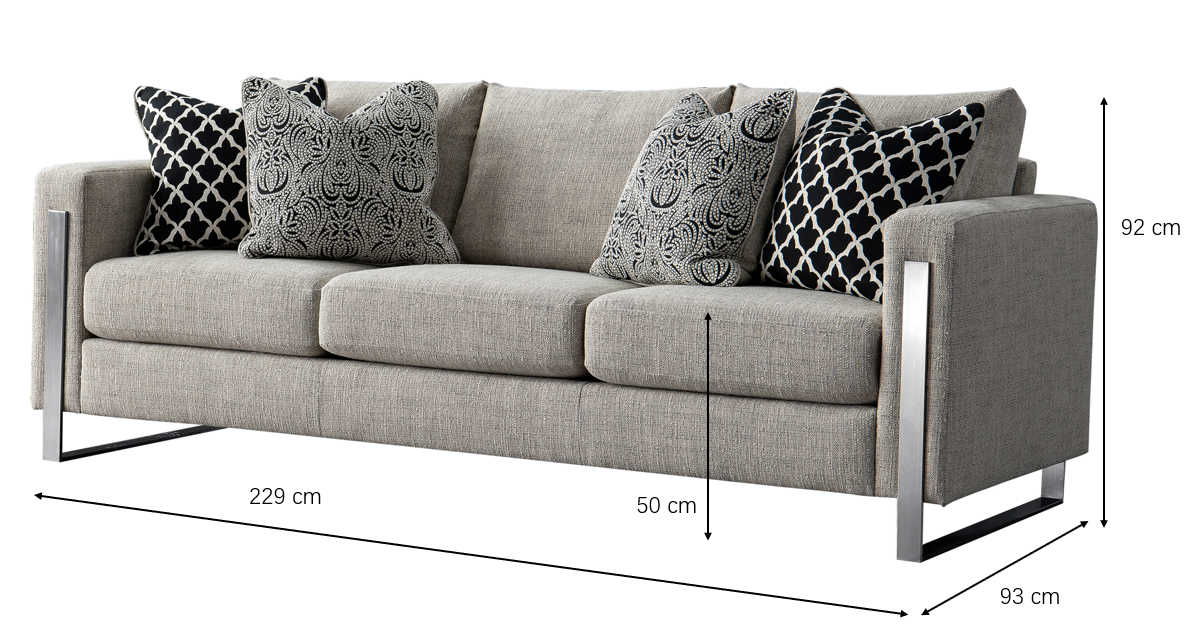 Najla Grey Sofa (164cm)