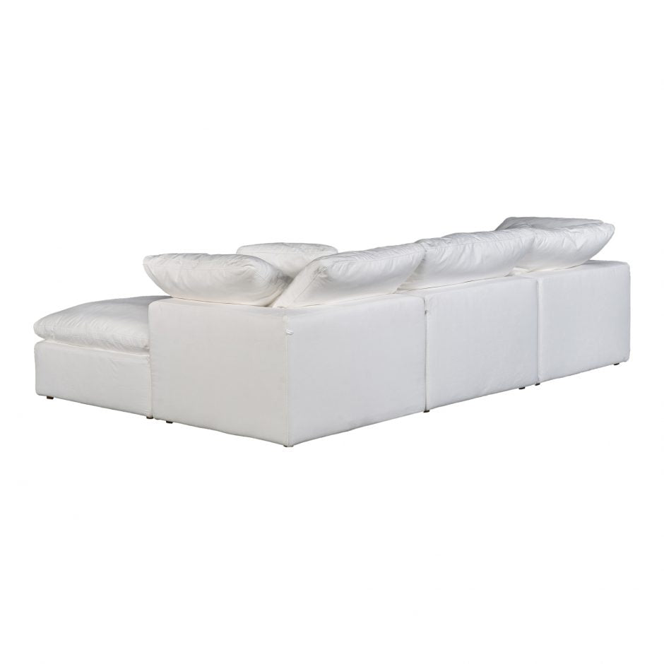 Clay Lounge Modular Sectional Livesmart Fabric White