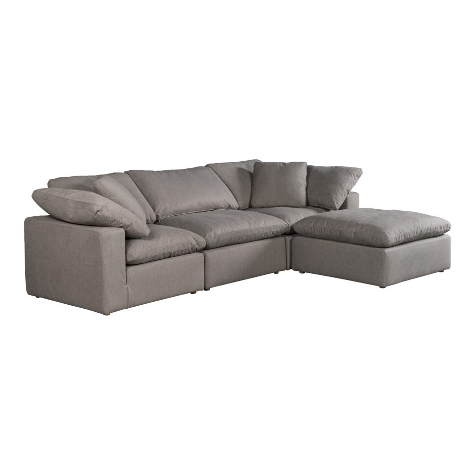 Clay Lounge Modular Sectional Livesmart Fabric Light Grey